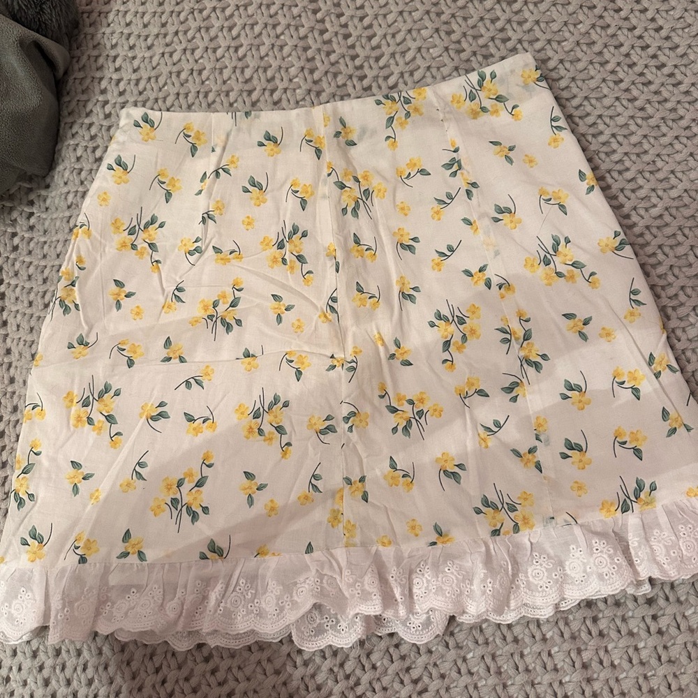 Emory Park Yellow Floral A-Line Skirt